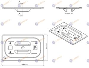 Капак по гастронорм, поликарбонат GNL 1/4