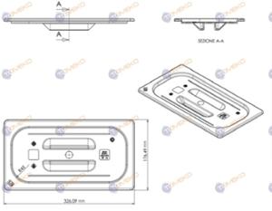 Капак по гастронорм, черен поликарбонат GNL 1/3