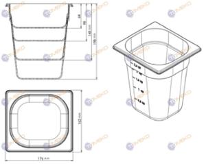 Съд по гастронорм, полипропилен HACCP GN 1/6-200