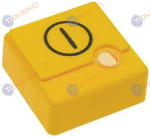 Капак за бутон жълт ON/OFF, 23х23 мм