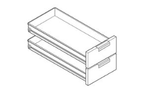 Чекмеджета GN 1/1, комплект два броя, различни серии