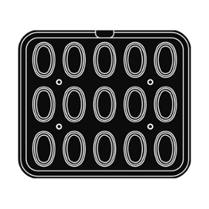 Приставка за Cookmatic, 15 бр Festooned oval tartlets 77х48х20 мм