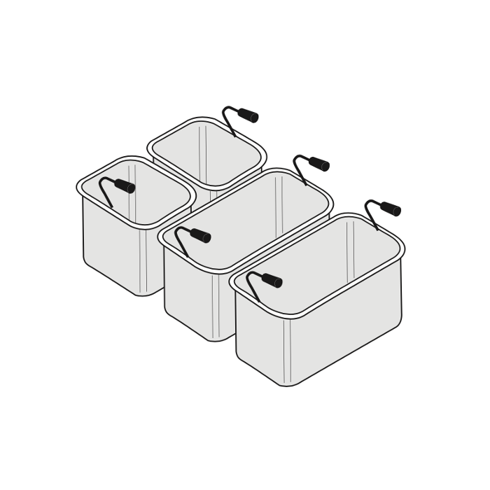 Кошници за паста комплект 2 х GN 1/3 и 2 х GN 1/6, линия TECNO 90 - spareparts.tomeko.bg Кошници за паста комплект 2 х GN 1/3 и 2 х GN 1/6, линия TECNO 90