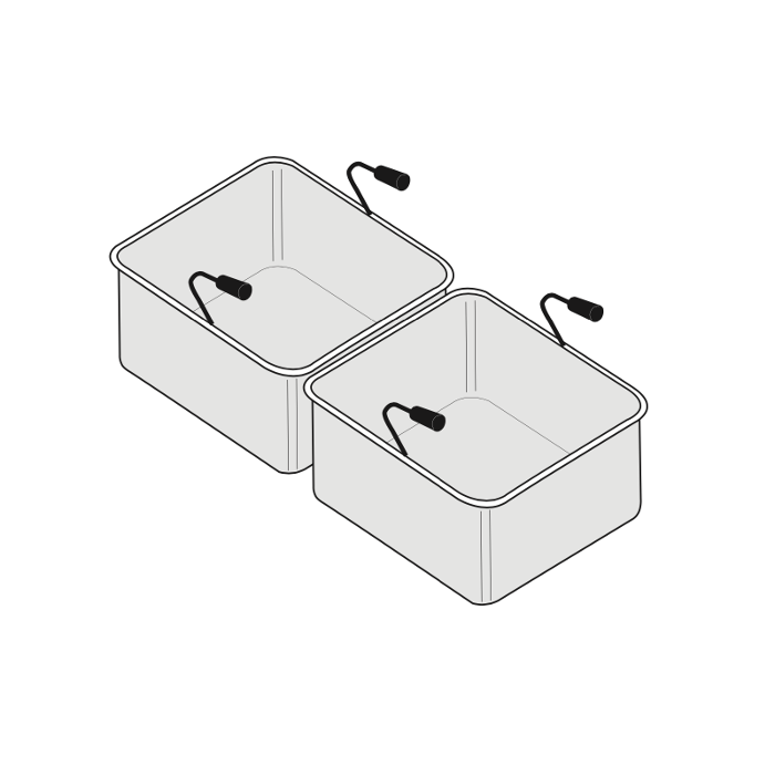 Кошници за паста комплект 2 х GN 1/2, линия TECNO 90 (290х240х200 мм) - spareparts.tomeko.bg Кошници за паста комплект 2 х GN 1/2, линия TECNO 90 (290х240х200 мм)