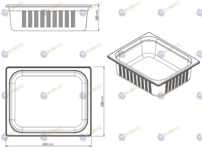 Съд по гастронорм, поликарбонат GN 2/1-200, черен - spareparts.tomeko.bg Съд по гастронорм, поликарбонат GN 2/1-200, черен