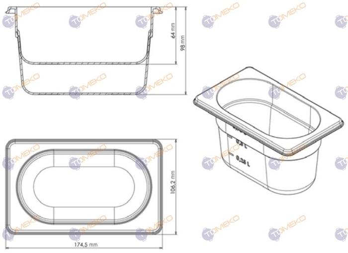 Съд по гастронорм, полипропилен GN 1/9 HACCP, различни височини - spareparts.tomeko.bg Съд по гастронорм, полипропилен GN 1/9 HACCP, различни височини