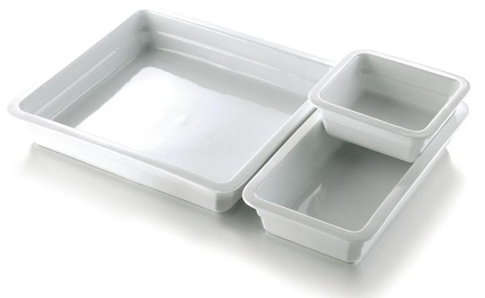 Съд по гастронорм GN 1/1-65, порцелан, бял