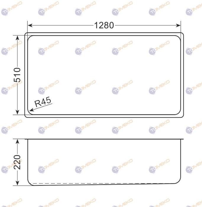 Корито от неръждаема стомана 1280х510х220 мм за GN 4/1 - spareparts.tomeko.bg Корито от неръждаема стомана 1280х510х220 мм за GN 4/1