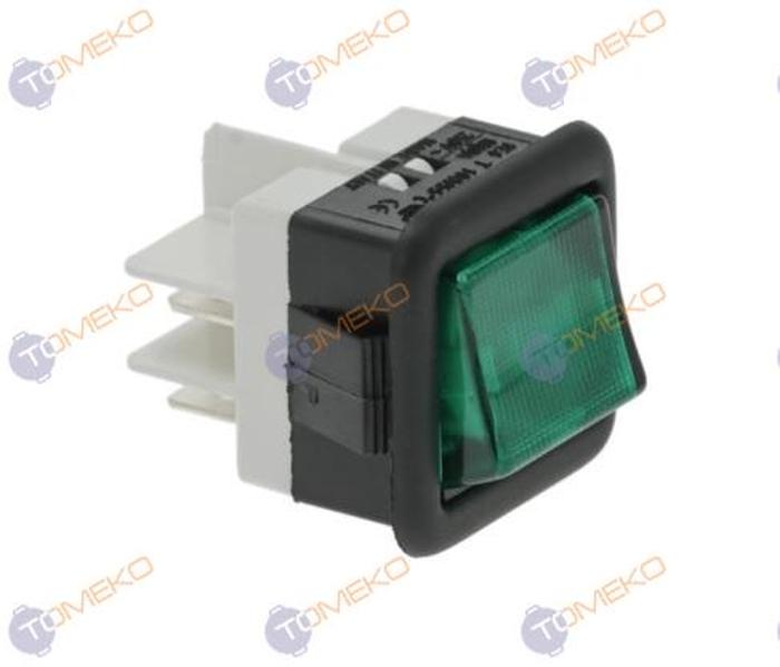 Ключ двуполюсен светещ, зелен 16(4)A 250V - spareparts.tomeko.bg Ключ двуполюсен светещ, зелен 16(4)A 250V