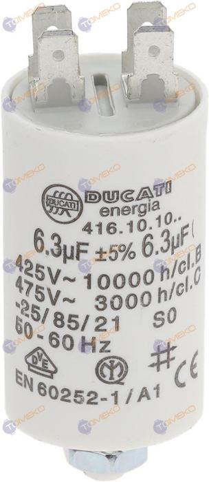 Кондензатор 6.3µF, 450V, 50/60Hz - spareparts.tomeko.bg Кондензатор 6.3µF, 450V, 50/60Hz