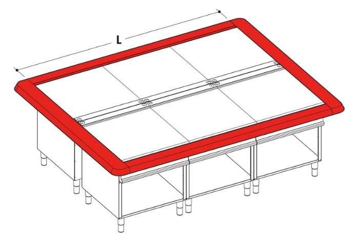 Допълнителен плот за островен блок, серия TECNO 90, различни размери - spareparts.tomeko.bg Допълнителен плот за островен блок, серия TECNO 90, различни размери