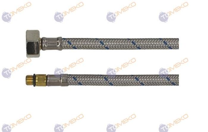 Мека връзка F1/2" - M10x1 (ж-м) inox short, L=400 мм за монтаж под плот - spareparts.tomeko.bg Мека връзка F1/2" - M10x1 (ж-м) inox short, L=400 мм за монтаж под плот