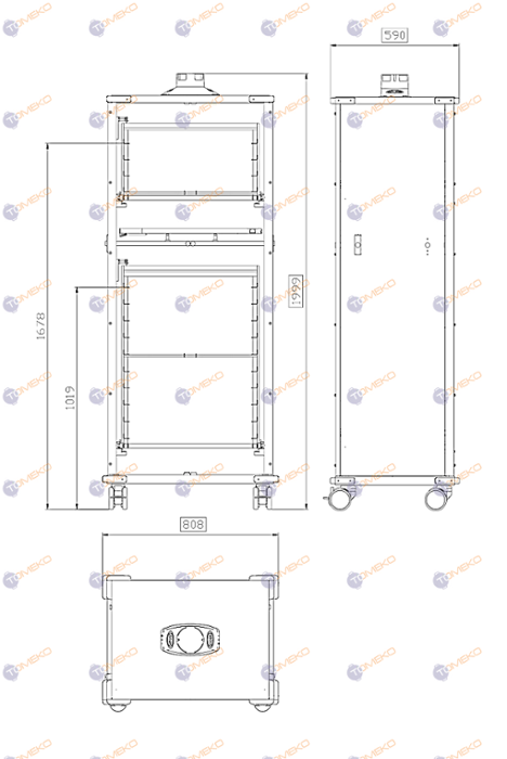 Количка със стойки за тави 4 и 10 нива 600х400 мм за бързо зареждане на колона конвектомати, отворена QUICK.Load 4+10