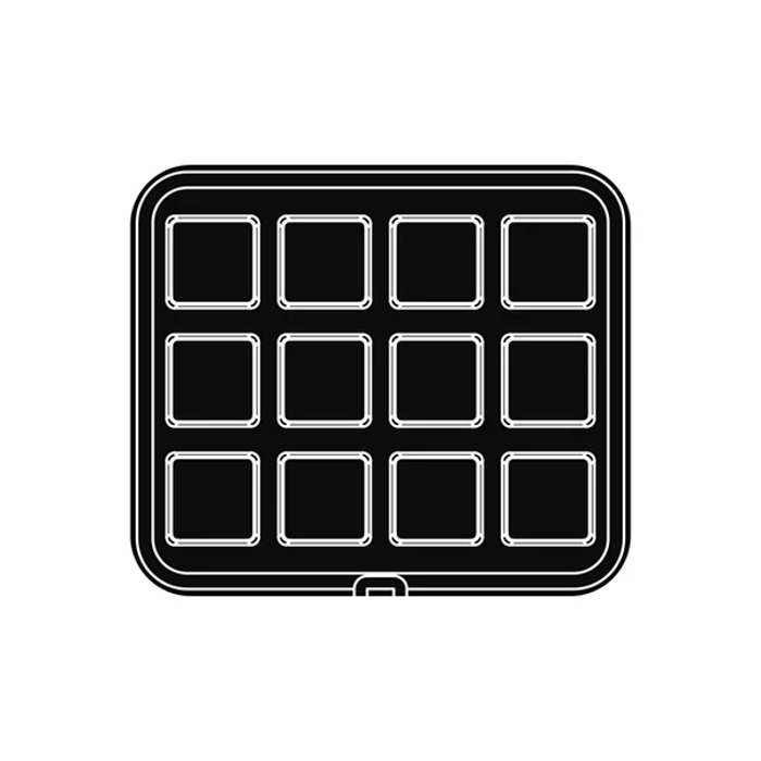 Приставка за CookMatic Pav, 12 бр Smooth square tartlets 70х70х20 мм - spareparts.tomeko.bg Приставка за CookMatic Pav, 12 бр Smooth square tartlets 70х70х20 мм