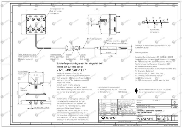 Термостат защитен за фритюрник линия TECNO 90, 400V 225°C - spareparts.tomeko.bg Термостат защитен за фритюрник линия TECNO 90, 400V 225°C