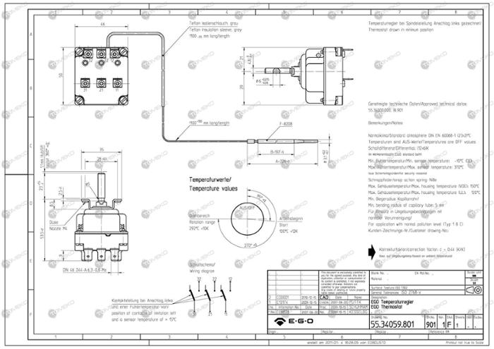 Термостат работен за скара, 100-292°C - spareparts.tomeko.bg Термостат работен за скара, 100-292°C