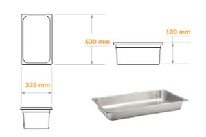 Съд по гастронорм, неръждаем GN 1/1-100 - spareparts.tomeko.bg Съд по гастронорм, неръждаем GN 1/1-100