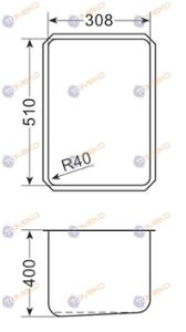 Корито от неръждаема стомана 308х510х400 мм за GN 1/1 - spareparts.tomeko.bg Корито от неръждаема стомана 308х510х400 мм за GN 1/1