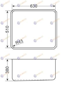 Корито от неръждаема стомана 630х510х380 мм за GN 2/1 - spareparts.tomeko.bg Корито от неръждаема стомана 630х510х380 мм за GN 2/1