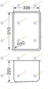Корито от неръждаема стомана 308х510х220 мм за GN 1/1 - spareparts.tomeko.bg Корито от неръждаема стомана 308х510х220 мм за GN 1/1