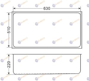 Корито от неръждаема стомана 630х510х220 мм за GN 2/1 - spareparts.tomeko.bg Корито от неръждаема стомана 630х510х220 мм за GN 2/1