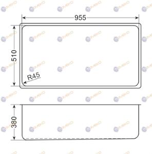 Корито от неръждаема стомана 955х510х380 мм за GN 3/1 - spareparts.tomeko.bg Корито от неръждаема стомана 955х510х380 мм за GN 3/1