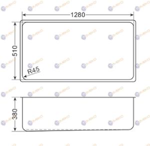 Корито от неръждаема стомана 1280х510х380 мм за GN 4/1 - spareparts.tomeko.bg Корито от неръждаема стомана 1280х510х380 мм за GN 4/1