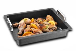 Съд по гастронорм с дръжки, индукционен с 2 разделения Grill/гладко дъно GN 1/1-55, лят алуминий с Lotan® незалепващо покритие - spareparts.tomeko.bg Съд по гастронорм с дръжки, индукционен с 2 разделения Grill/гладко дъно GN 1/1-55, лят алуминий с Lotan® незалепващо покритие