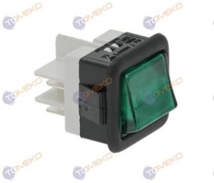 Ключ двуполюсен светещ, зелен 16(4)A 250V - spareparts.tomeko.bg Ключ двуполюсен светещ, зелен 16(4)A 250V