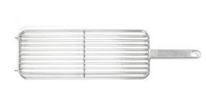 Решетка за печене 15х40 см с дръжка, двойна, неръждаема стомана - spareparts.tomeko.bg Решетка за печене 15х40 см с дръжка, двойна, неръждаема стомана