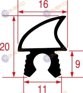 Уплътнение за SPT 60 ELS/ EPP-03S, 1750 мм - spareparts.tomeko.bg Уплътнение за SPT 60 ELS/ EPP-03S, 1750 мм