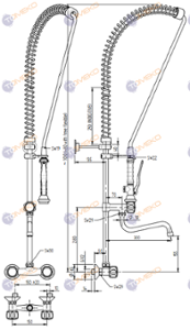 Душ батерия ERA с S лебедка, стенен H=1090 мм, ръкохватка Basic - spareparts.tomeko.bg Душ батерия ERA с S лебедка, стенен H=1090 мм, ръкохватка Basic