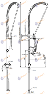 Душ батерия ERA с S лебедка, стоящ с крановеН=1110 мм, ръкохватка Premium - spareparts.tomeko.bg Душ батерия ERA с S лебедка, стоящ с крановеН=1110 мм, ръкохватка Premium