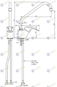 Смесителна батерия EROS, стояща с вертикална глава, различни лебедки - spareparts.tomeko.bg Смесителна батерия EROS, стояща с вертикална глава, различни лебедки