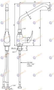 Смесителна батерия EROS, стояща с хоризонтална глава, различни лебедки - spareparts.tomeko.bg Смесителна батерия EROS, стояща с хоризонтална глава, различни лебедки