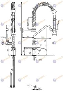 Душ батерия ERA MINI с C лебедка, стоящ с вeртикална глава Н=600 мм, ръкохватка Basic - spareparts.tomeko.bg Душ батерия ERA MINI с C лебедка, стоящ с вeртикална глава Н=600 мм, ръкохватка Basic