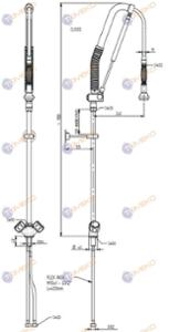 Душ батерия ERA STOP, стоящ Н=1120 мм, ръкохватка Acqua stop - spareparts.tomeko.bg Душ батерия ERA STOP, стоящ Н=1120 мм, ръкохватка Acqua stop