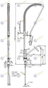 Душ батерия ERA с C лебедка, стоящ с кранове с палци Н=1180 мм, ръкохватка Basic - spareparts.tomeko.bg Душ батерия ERA с C лебедка, стоящ с кранове с палци Н=1180 мм, ръкохватка Basic