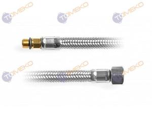 Мека връзка F3/8" - M10x1 (ж-м) inox short, L=400 мм за монтаж под плот - spareparts.tomeko.bg Мека връзка F3/8" - M10x1 (ж-м) inox short, L=400 мм за монтаж под плот