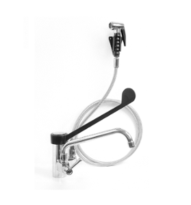 Смесителна батерия EROS с душ за конвектомат и дълго черно рамо, стояща, C лебедка - spareparts.tomeko.bg Смесителна батерия EROS с душ за конвектомат и дълго черно рамо, стояща, C лебедка