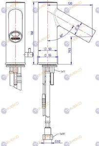 Смесителна батерия ZEUS, стояща, сензорна 120х168 мм - spareparts.tomeko.bg Смесителна батерия ZEUS, стояща, сензорна 120х168 мм