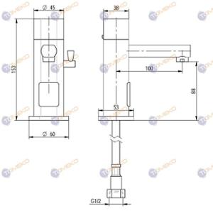 Смесителна батерия ZEUS, стояща, сензорна 100х153 мм - spareparts.tomeko.bg Смесителна батерия ZEUS, стояща, сензорна 100х153 мм