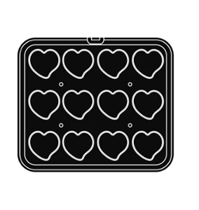 Приставка за CookMatic Pav, 12 бр Smooth heart tartlets 76х71х20 мм - spareparts.tomeko.bg Приставка за CookMatic Pav, 12 бр Smooth heart tartlets 76х71х20 мм