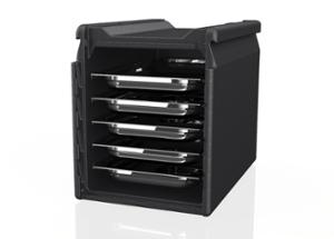 Термокутия с предно отваряне Tower GN 1/1 Euro 5 нива, вътрешен размер 331х535х400 мм, черна - spareparts.tomeko.bg Термокутия с предно отваряне Tower GN 1/1 Euro 5 нива, вътрешен размер 331х535х400 мм, черна