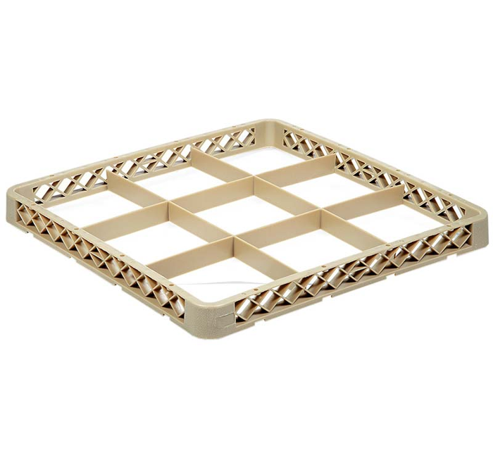 Удължител с разделител 3х3 за кошници за чаши 500х500 мм, бежов - spareparts.tomeko.bg Удължител с разделител 3х3 за кошници за чаши 500х500 мм, бежов