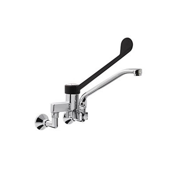 Смесителна батерия EROS с дълго черно рамо, стенна, C лебедка - spareparts.tomeko.bg Смесителна батерия EROS с дълго черно рамо, стенна, C лебедка
