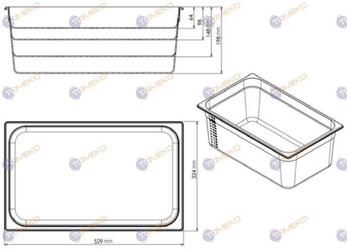 Съд по гастронорм, поликарбонат GN 1/1, различни височини, черен - spareparts.tomeko.bg Съд по гастронорм, поликарбонат GN 1/1, различни височини, черен