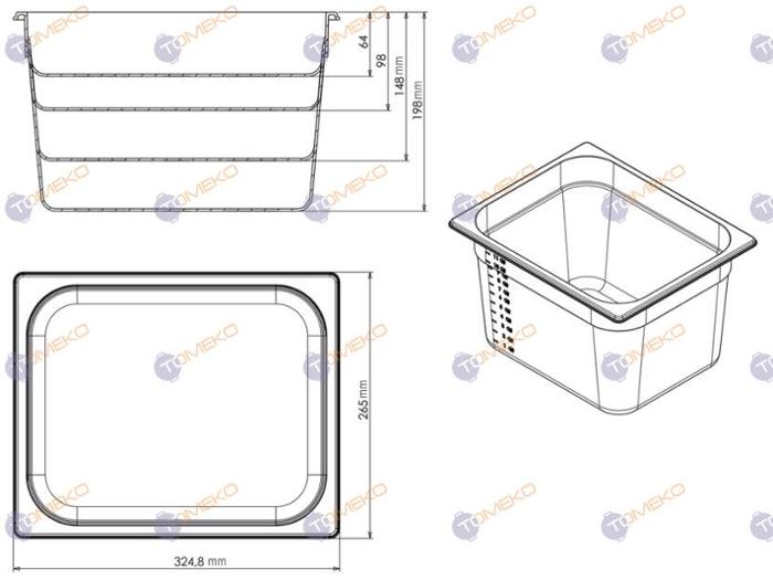 Съд по гастронорм, поликарбонат GN 1/2-150 - spareparts.tomeko.bg Съд по гастронорм, поликарбонат GN 1/2-150