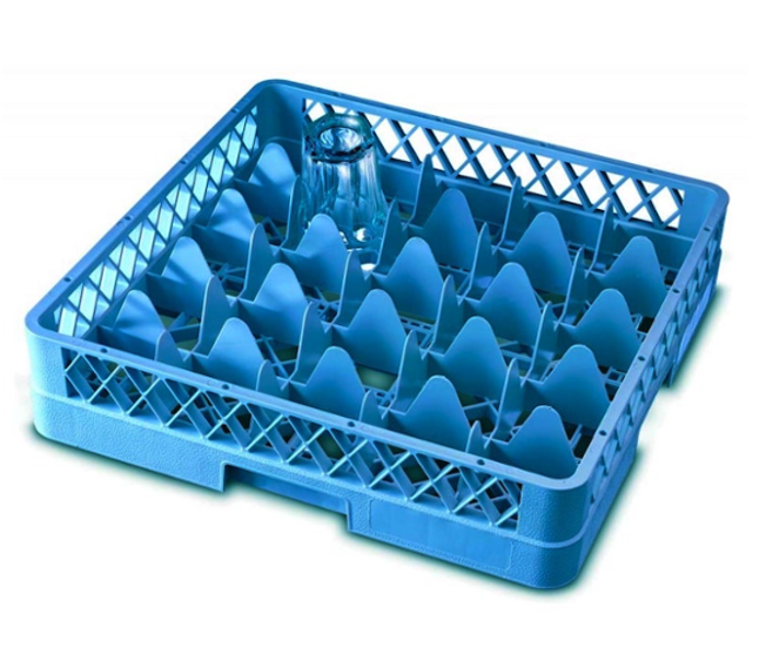 Кошница за миялна машина, за чаши с 5х5 разделения, синя, 500х500 мм - spareparts.tomeko.bg Кошница за миялна машина, за чаши с 5х5 разделения, синя, 500х500 мм
