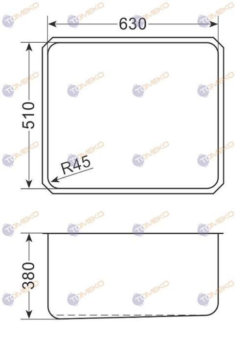 Корито от неръждаема стомана 630х510х380 мм за GN 2/1 - spareparts.tomeko.bg Корито от неръждаема стомана 630х510х380 мм за GN 2/1